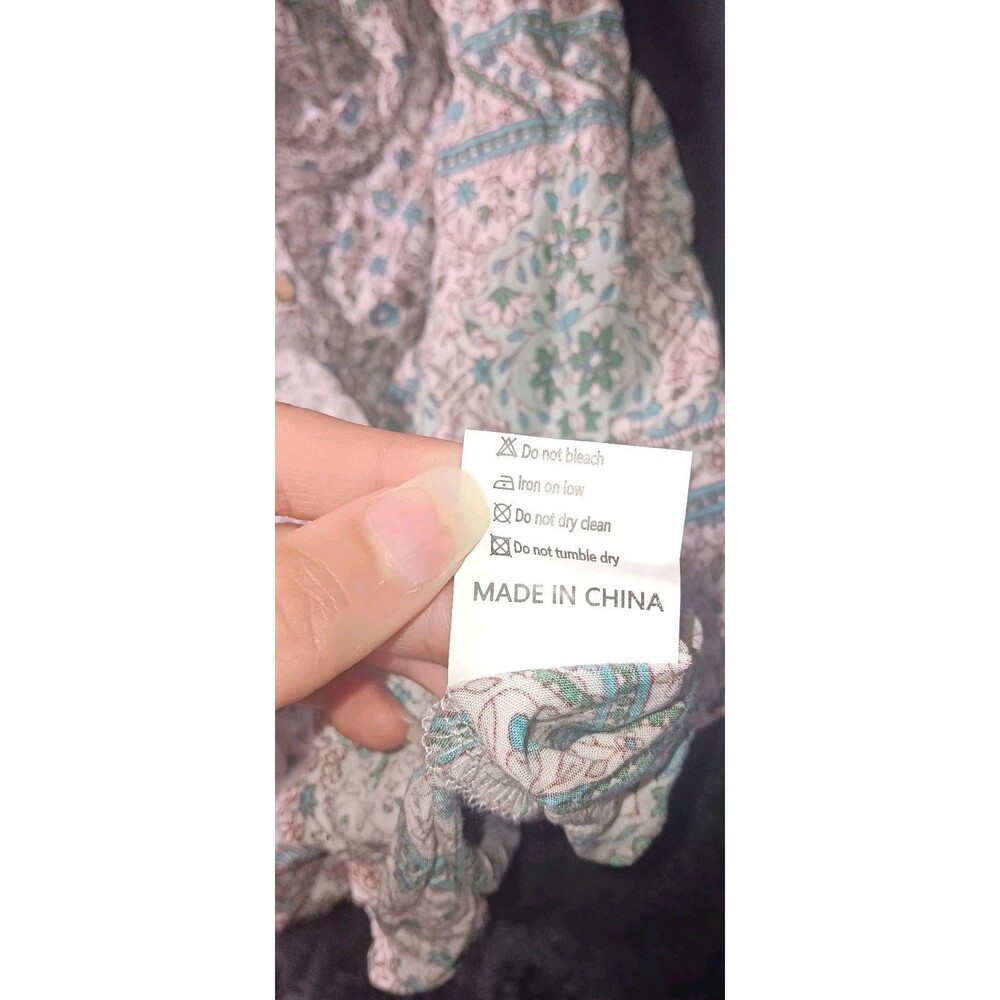 Boho High Waisted Button Up Maxi Skirt Small Micro Floral Cottagecore Prairie - Picture 10 of 11